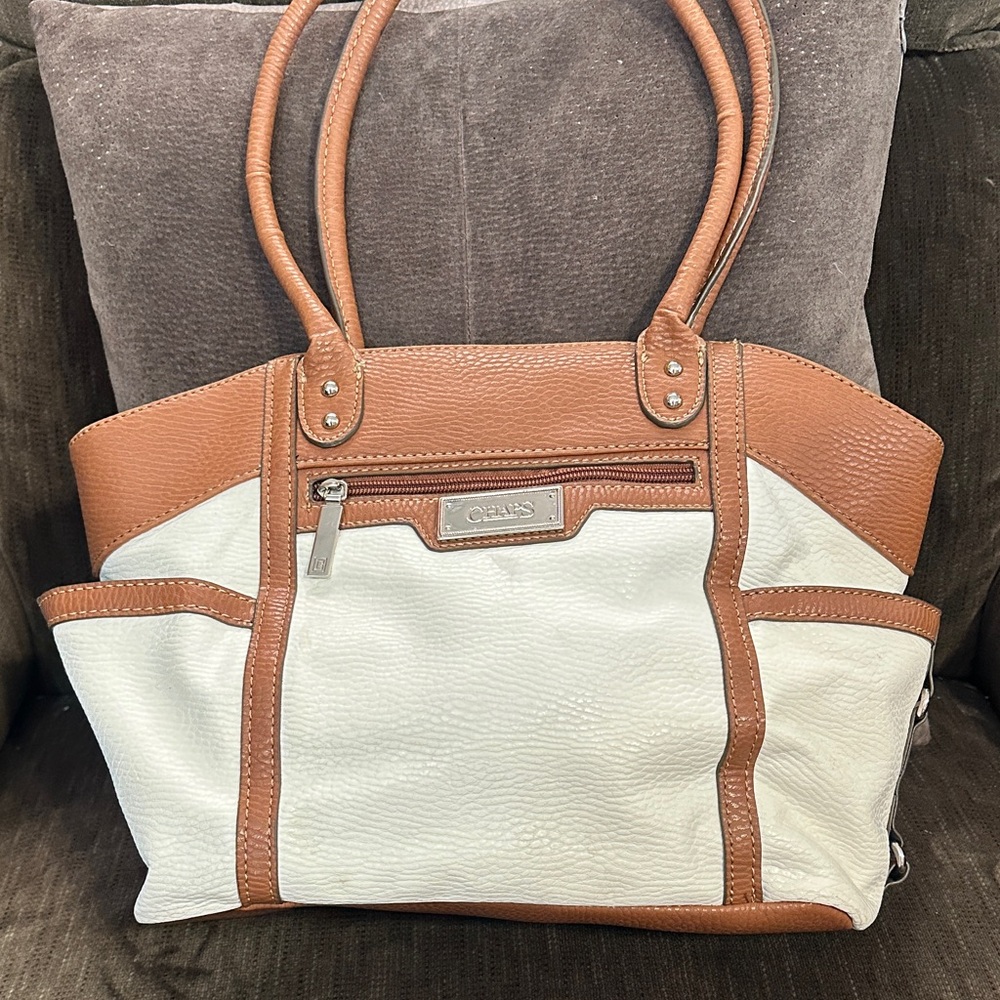 Chaps Tan and White Women's Tote